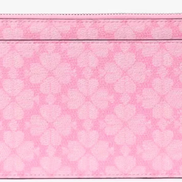 Kate Spade Wristlet Pink Clutch Pebbled Leather with Spade Flower Pattern NWT - Picture 5 of 14
